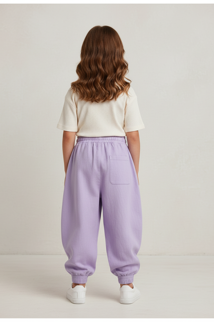 Pantalon Baggy Lilas Ample Coton Majin Buu Fille - Violet Molleton - vue 2
