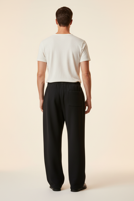 Pantalon Baggy Homme Noir Taille Élastique - Laine - vue 2