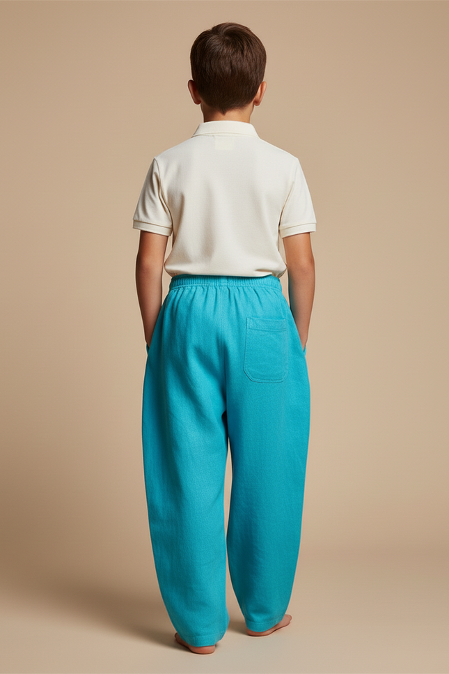 Pantalon Baggy Bleu Monstre Ample Décontracté Enfant - Lin - vue 2