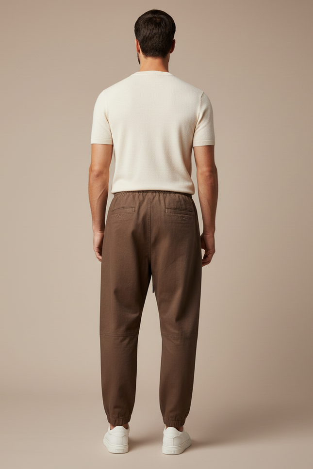 Pantalon Baggy Marron Cargo Coton Homme Décontracté - Toile - vue 2