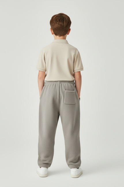 Pantalon Baggy Gris Molletonné Ample Cordon Enfant - vue 2