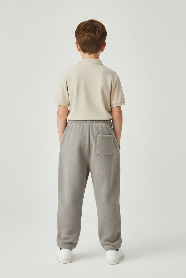Pantalon Baggy Gris Molletonné Ample Cordon Enfant - vue 2