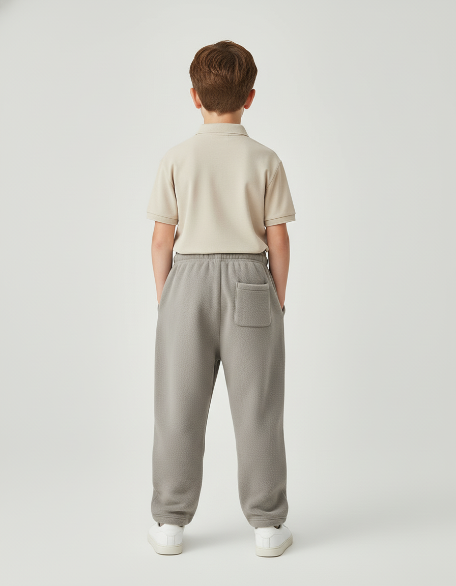 Pantalon Baggy Gris Molletonné Ample Cordon Enfant - vue 2