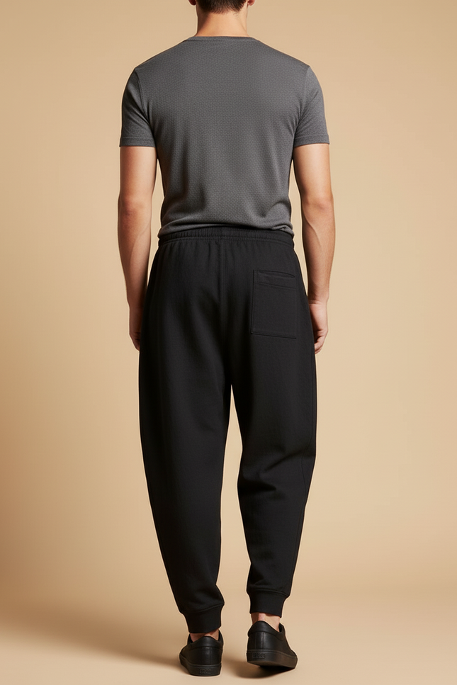 Pantalon Baggy Noir Ample Molletonné Sport Homme - vue 2
