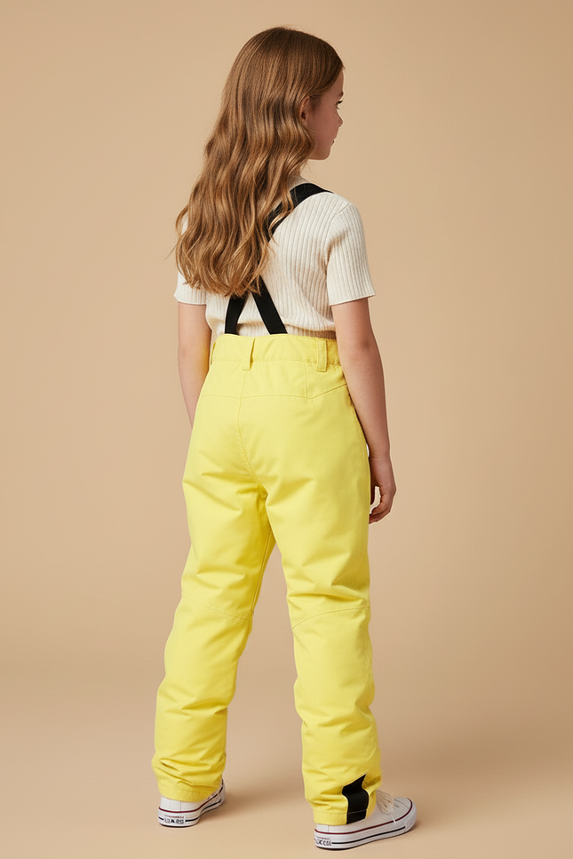 Pantalon Baggy Jaune Vif Imperméable Bretelles Enfant - Polyester - vue 2