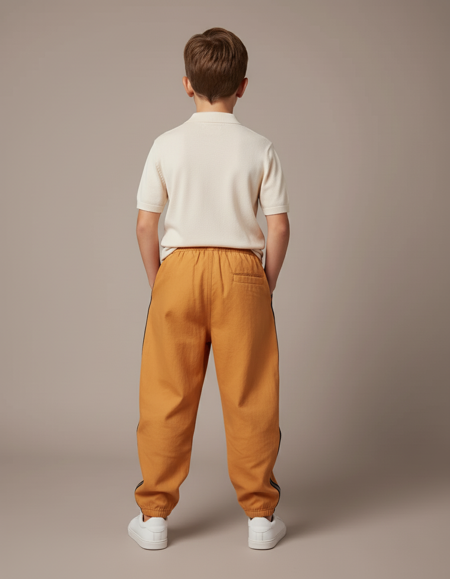Pantalon Baggy Orange Coton Imprimé Sport Enfant - vue 2