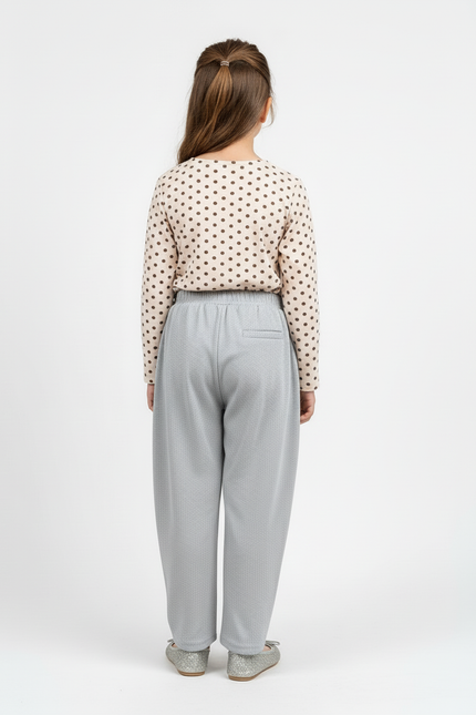 Pantalon Baggy Gris Ample Confortable Fille - Maille - vue 2