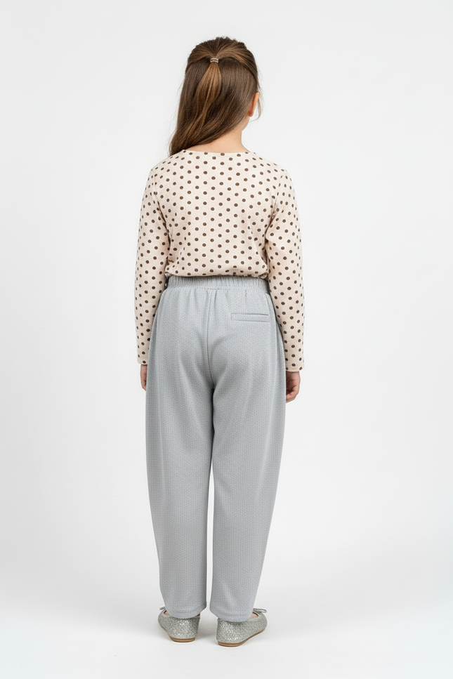 Pantalon Baggy Gris Ample Confortable Fille - Maille - vue 2
