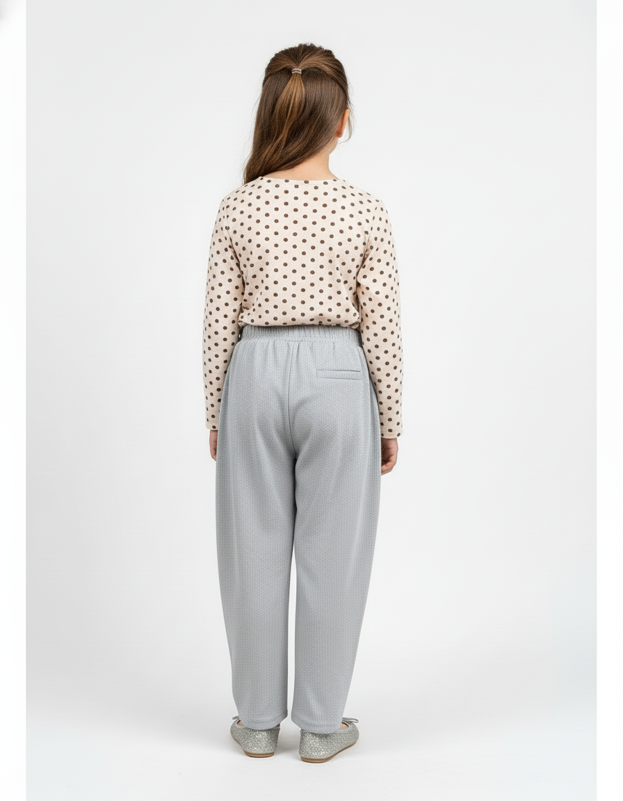 Pantalon Baggy Gris Ample Confortable Fille - Maille - vue 2