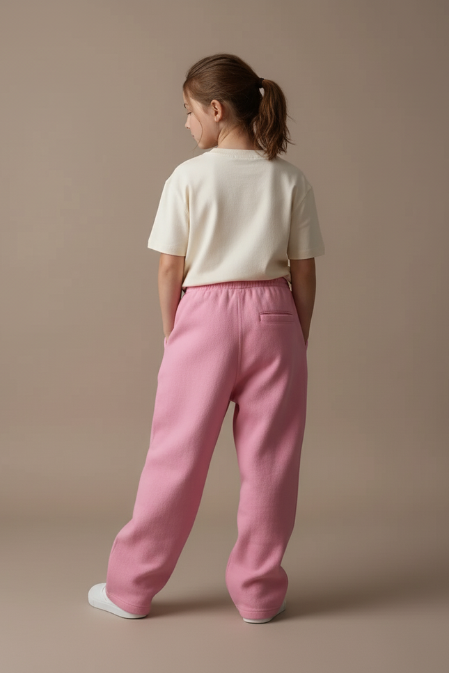 Pantalon Baggy Rose Ample Molleton Confortable Enfant - vue 2