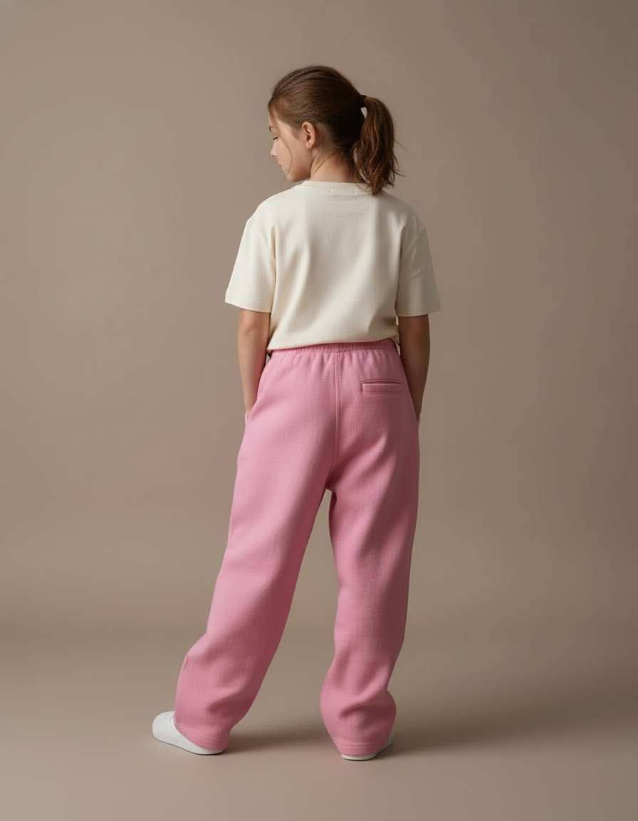 Pantalon Baggy Rose Ample Molleton Confortable Enfant - vue 2