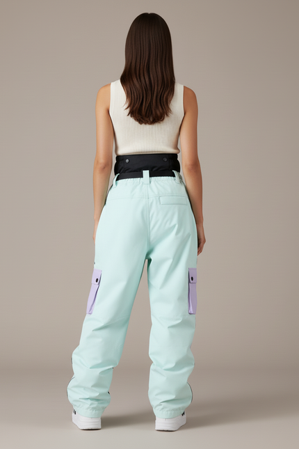 Pantalon Baggy Bicolore Imperméable Ski Neige Femme - Multicolore Polyester - vue 2