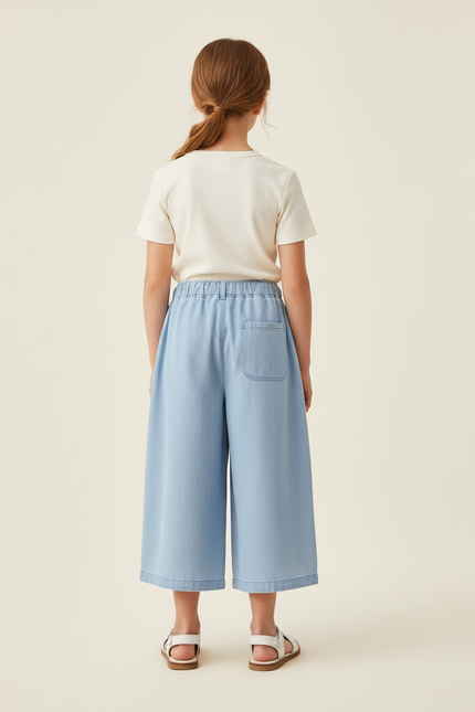 Pantalon Baggy Bleu Clair Denim Ample Décontracté Fille - Jean - vue 2