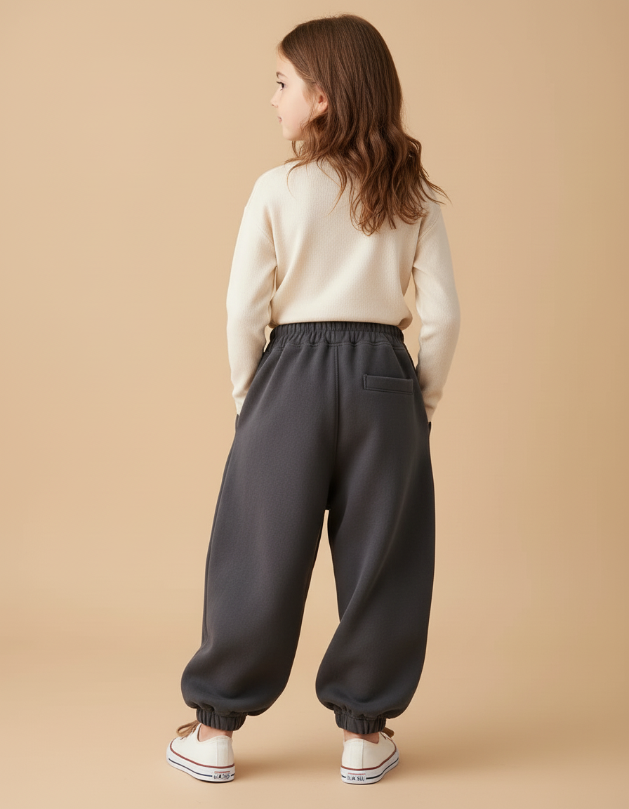 Pantalon Baggy Gris Foncé Ample Molleton Maison Enfant - vue 2