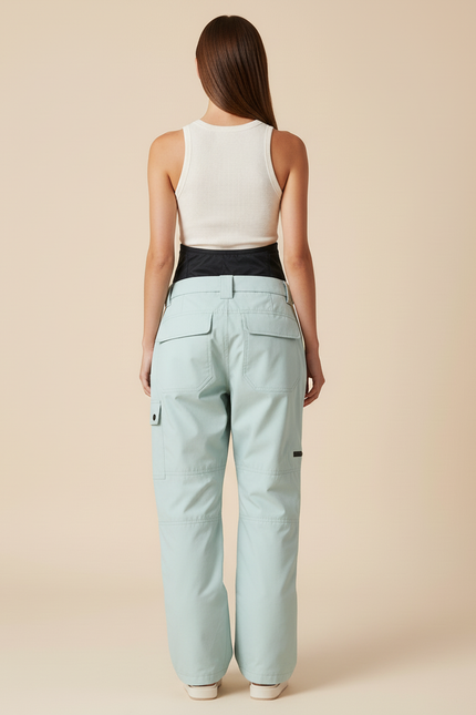 Pantalon Baggy Ski Vert Menthe Bretelles Imperméable - Polyester - vue 2