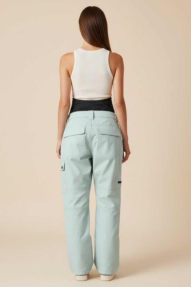 Pantalon Baggy Ski Vert Menthe Bretelles Imperméable - Polyester - vue 2