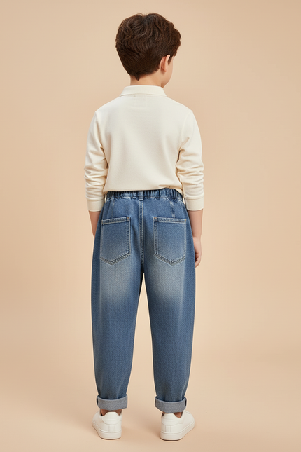 Pantalon Baggy Jean Bleu Décontracté Ample Enfant - vue 2