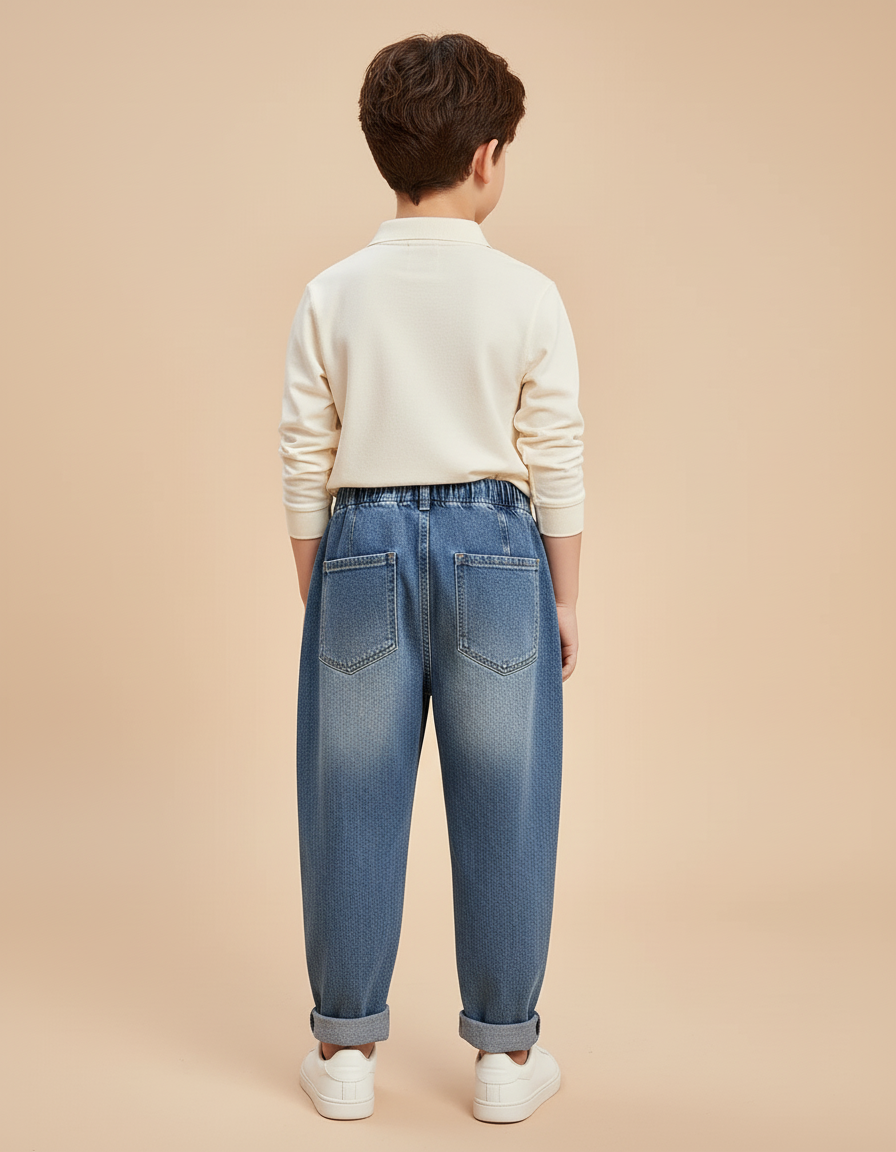 Pantalon Baggy Jean Bleu Décontracté Ample Enfant - vue 2