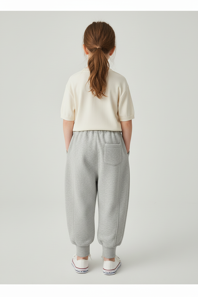 Pantalon Baggy Gris Ample Sport Coton Enfant - Molleton - vue 2
