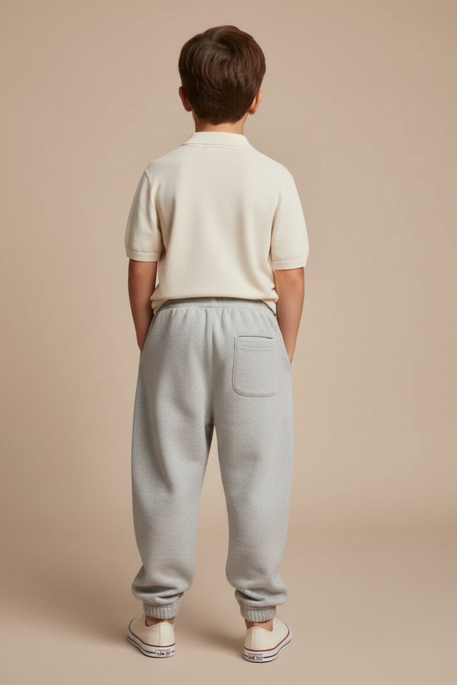 Pantalon Baggy Gris Paris Molleton Cordon Enfant - vue 2
