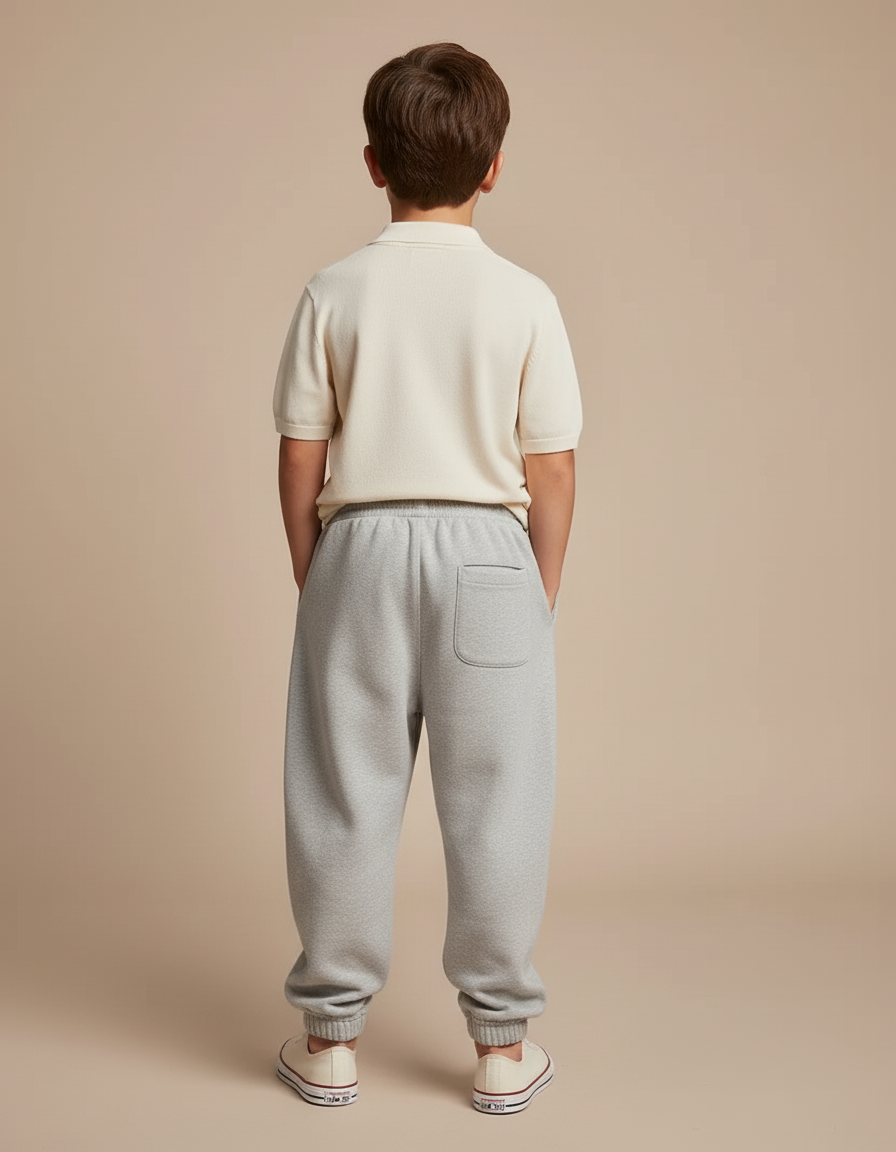 Pantalon Baggy Gris Paris Molleton Cordon Enfant - vue 2