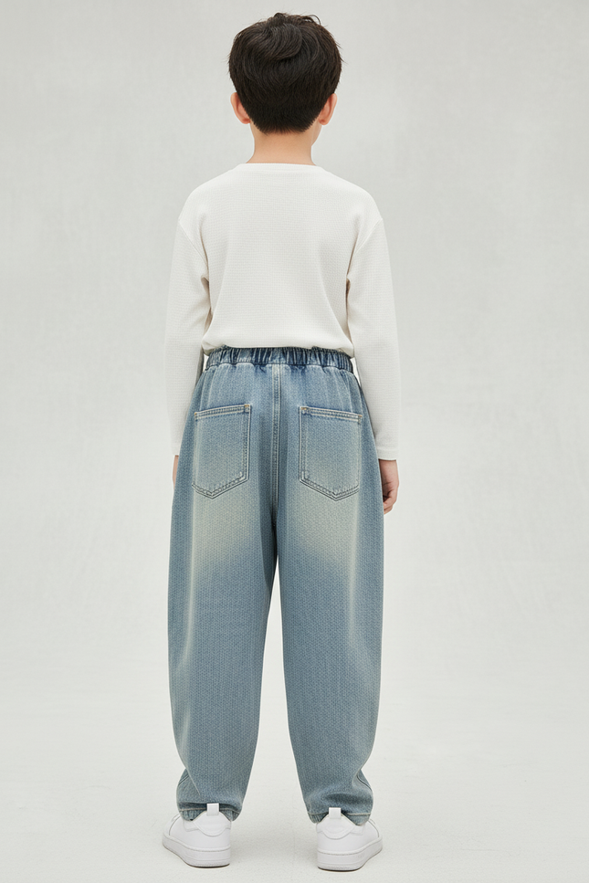 Pantalon Baggy Garçon Bleu Parachute - Jean - vue 2
