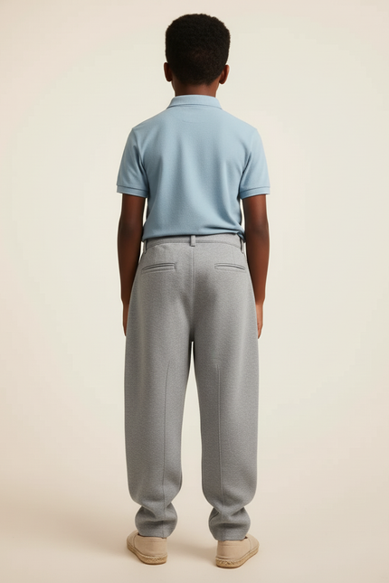 Pantalon Baggy Gris Sport Ample Coton Enfant - Molleton - vue 2