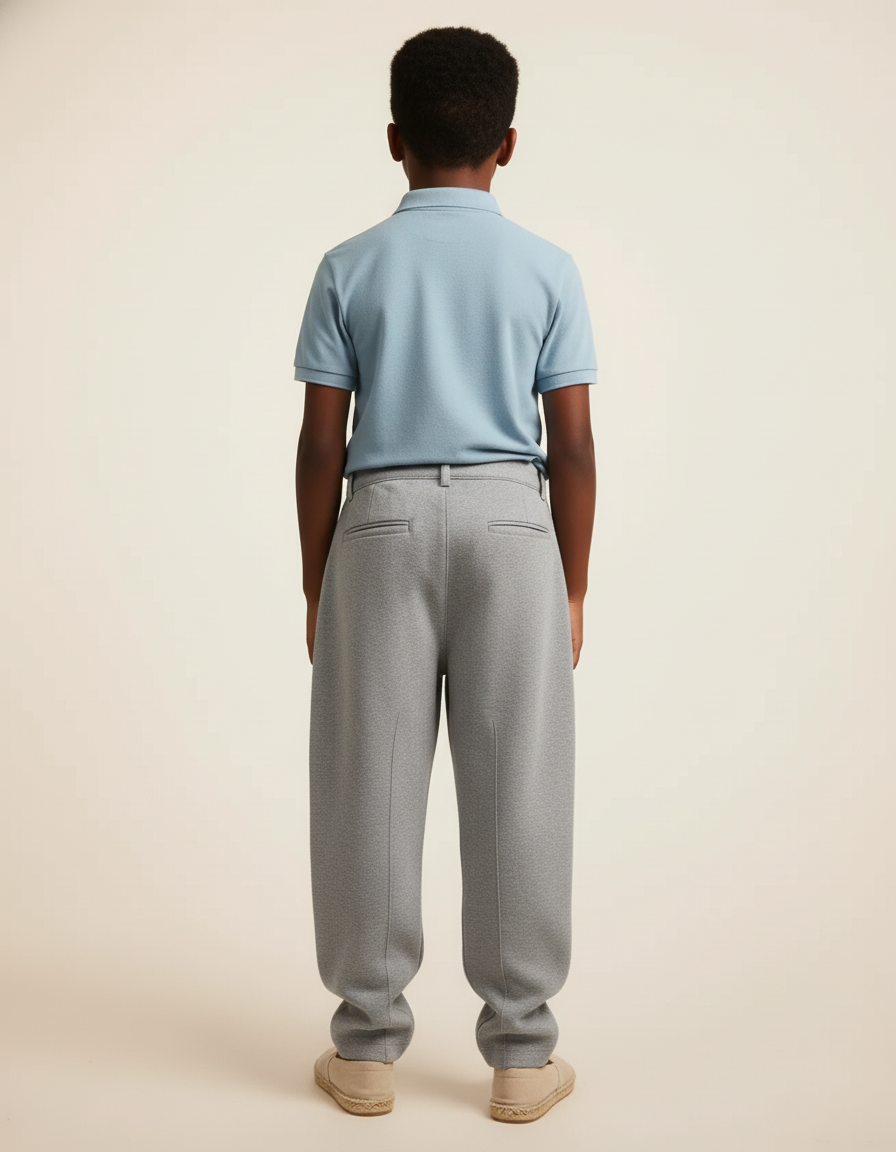 Pantalon Baggy Gris Sport Ample Coton Enfant - Molleton - vue 2