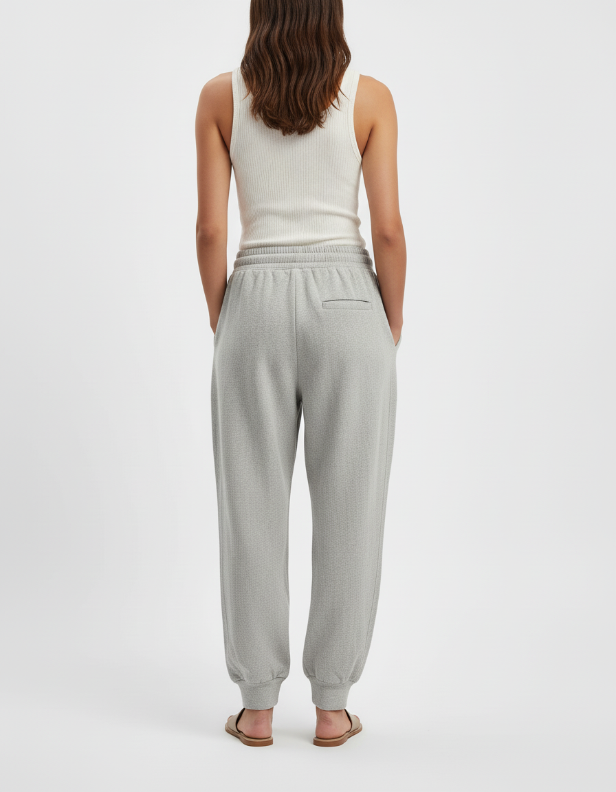 Pantalon Baggy Gris Cordon Ample Décontracté Molletonné - vue 2