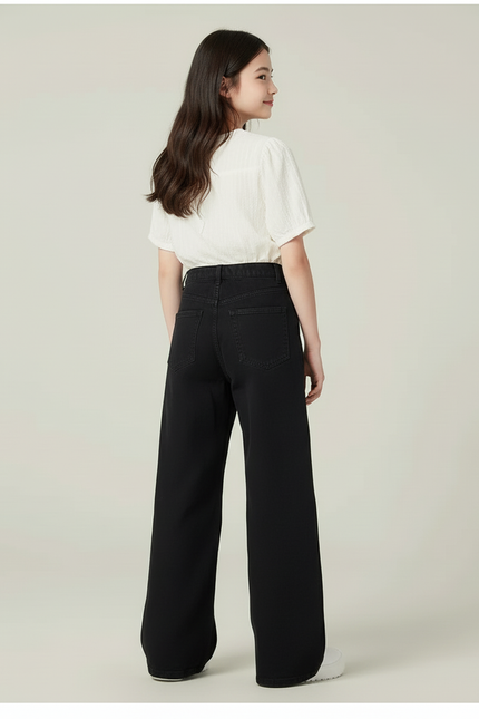 Pantalon Baggy Noir Denim Large Confortable Fille - Jean - vue 2