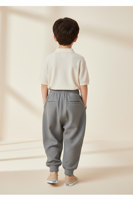 Pantalon Baggy Gris Ample Coton Décontracté Garçon - Lin - vue 2