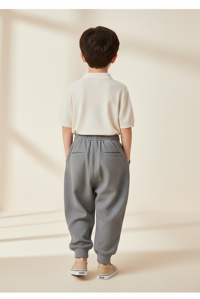 Pantalon Baggy Gris Ample Coton Décontracté Garçon - Lin - vue 2