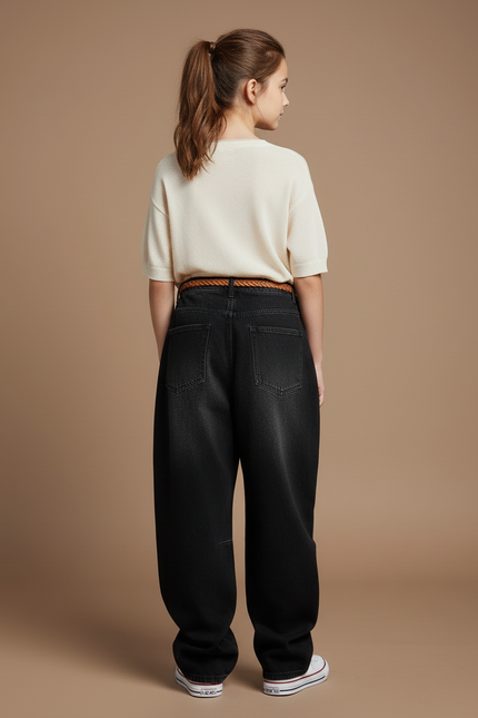 Pantalon Baggy Noir Dragon Imprimé Ample Décontracté Streetwear - Jean - vue 2