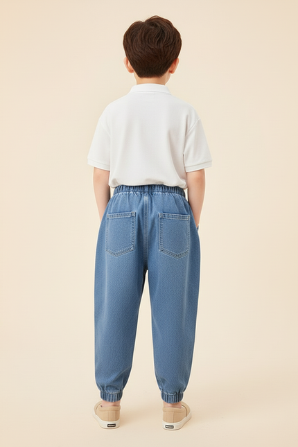 Pantalon Baggy Jean Bleu Décontracté Ample Garçon - vue 2