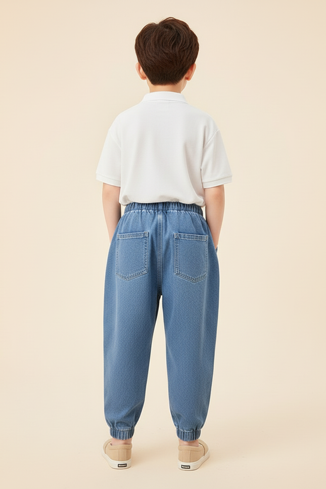 Pantalon Baggy Jean Bleu Décontracté Ample Garçon - vue 2