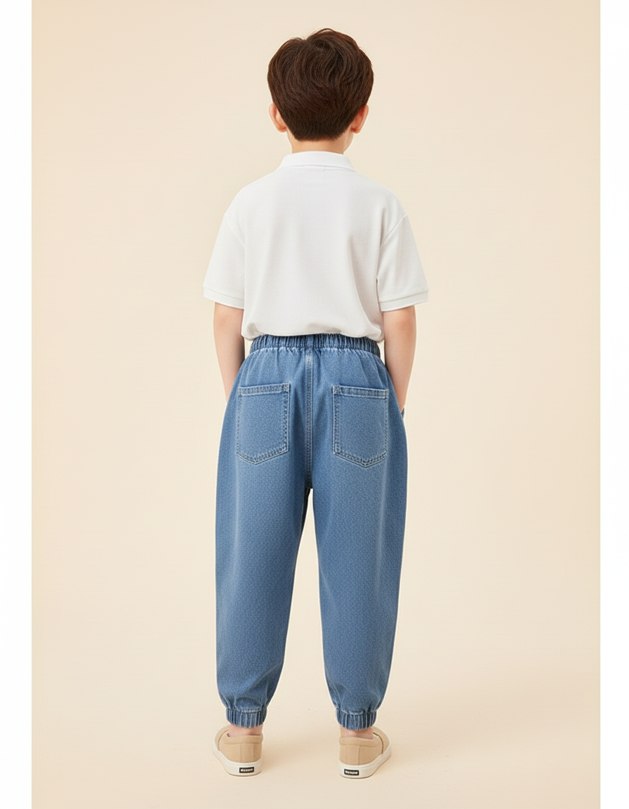 Pantalon Baggy Jean Bleu Décontracté Ample Garçon - vue 2