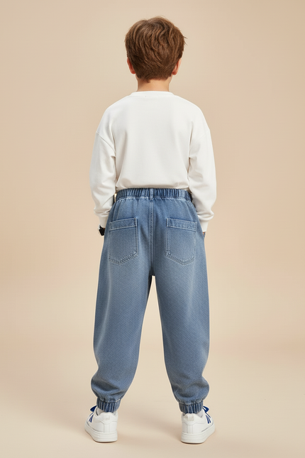 Pantalon Baggy Jean Bleu Ample Enfants Streetwear - vue 2