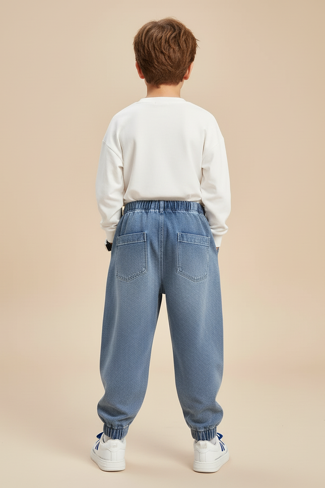 Pantalon Baggy Jean Bleu Ample Enfants Streetwear - vue 2