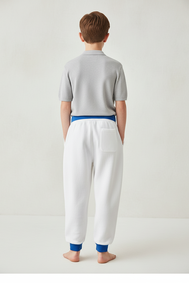 Pantalon Baggy Blanc Décontracté Imprimé Molleton Garçon - vue 2