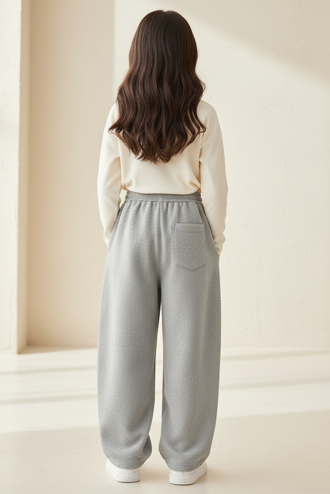Pantalon Baggy Gris Coton Ample Confortable Enfant - Molleton - vue 2