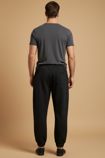 Pantalon Baggy Noir Dragon Japonais Ample Cordon Homme - Molleton - vue 2