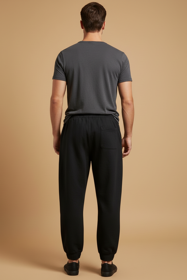 Pantalon Baggy Noir Dragon Japonais Ample Cordon Homme - Molleton - vue 2