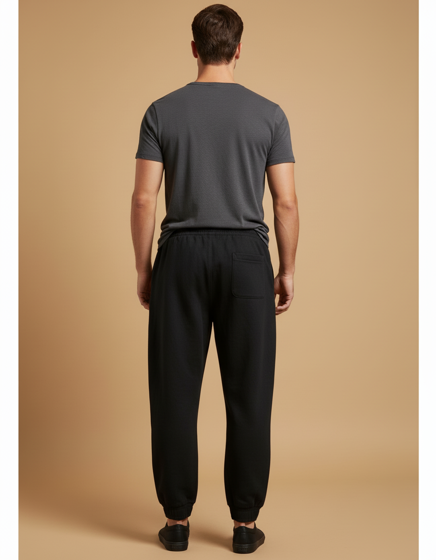 Pantalon Baggy Noir Dragon Japonais Ample Cordon Homme - Molleton - vue 2