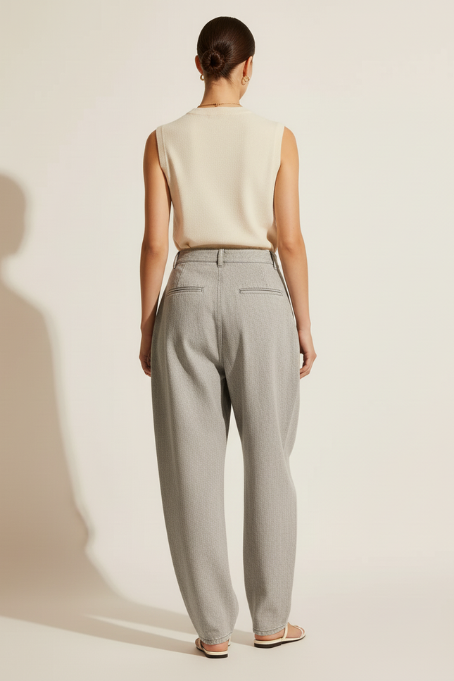 Pantalon Baggy Gris Ample Denim Taille Basse - Jean - vue 2