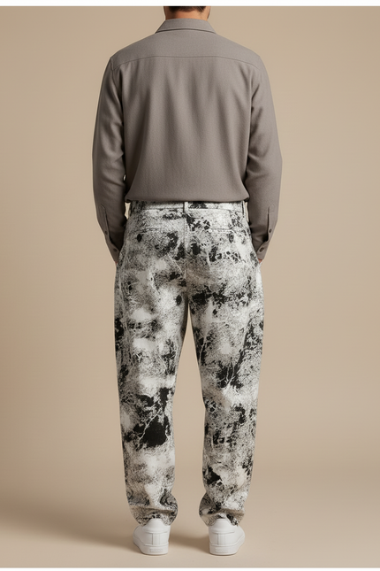 Pantalon Baggy Imprimé Abstrait Ample Décontracté Homme - Coton - vue 2
