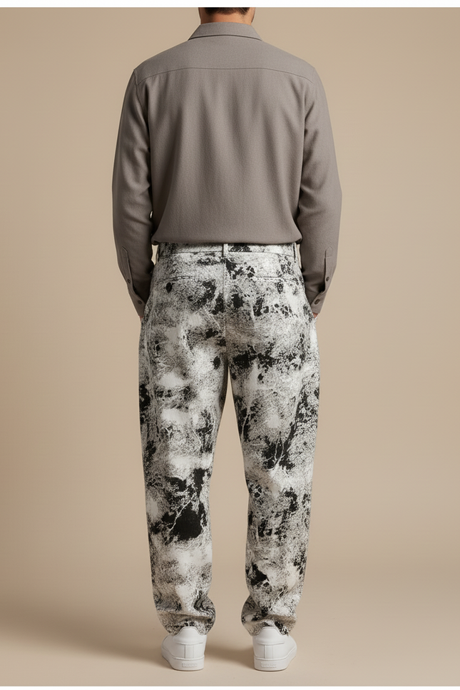 Pantalon Baggy Imprimé Abstrait Ample Décontracté Homme - Coton - vue 2