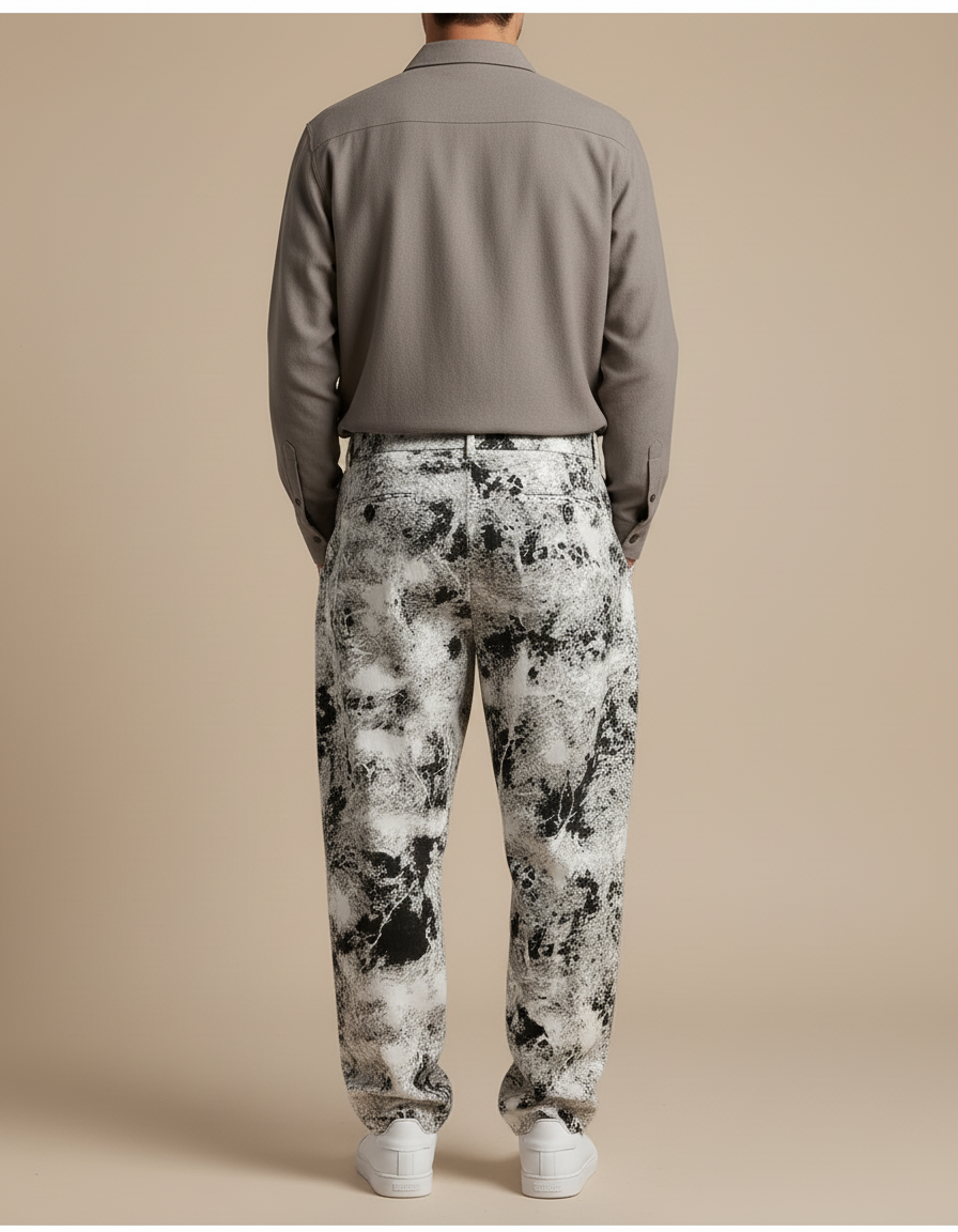 Pantalon Baggy Imprimé Abstrait Ample Décontracté Homme - Coton - vue 2