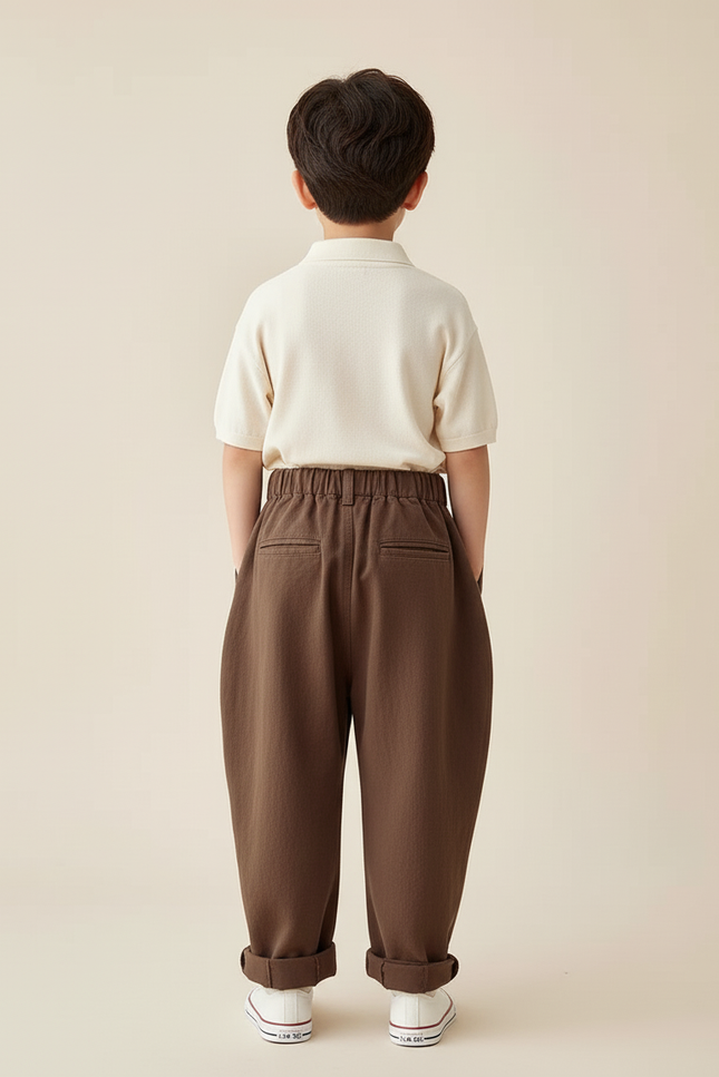 Pantalon Chino Baggy - Marron Gabardine - vue 2