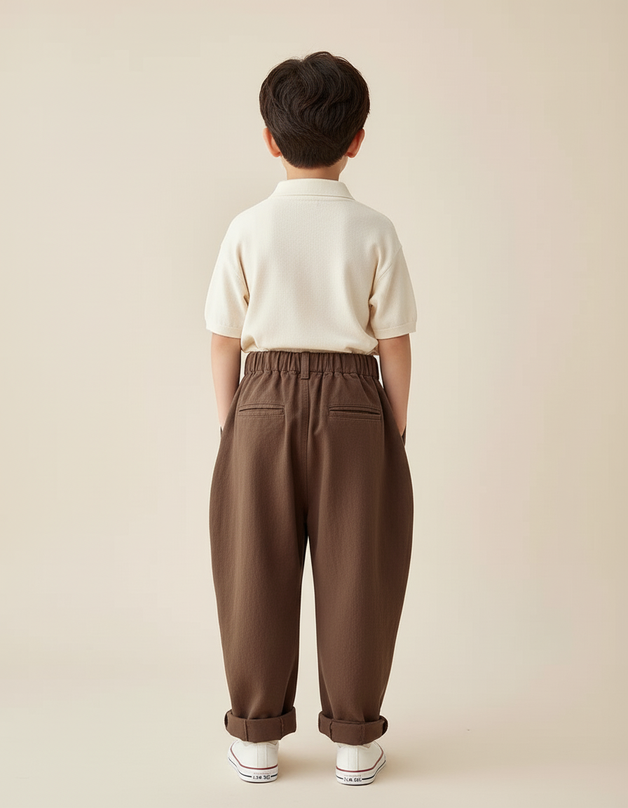 Pantalon Chino Baggy - Marron Gabardine - vue 2