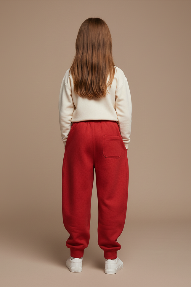 Pantalon Baggy Rouge Molleton Imprimé Ample Enfant - vue 2